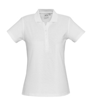 Ladies Crew Polo-White:White