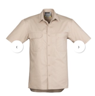 Mens Light Weight Tradie S/S Shirt-Sand:Sand