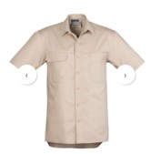 Mens Light Weight Tradie S/S Shirt-Sand 